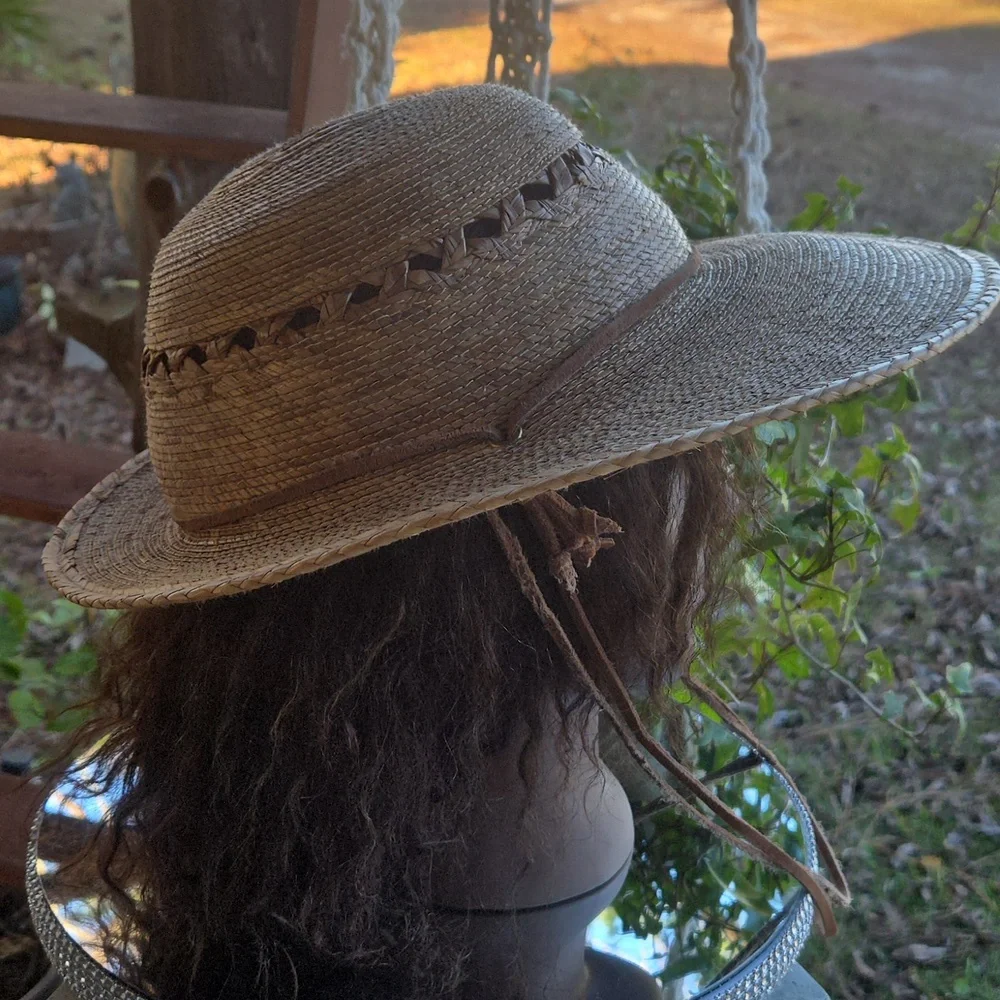 Tula Angler Unisex Straw Suede Chin Strap Sun Gardener Hat